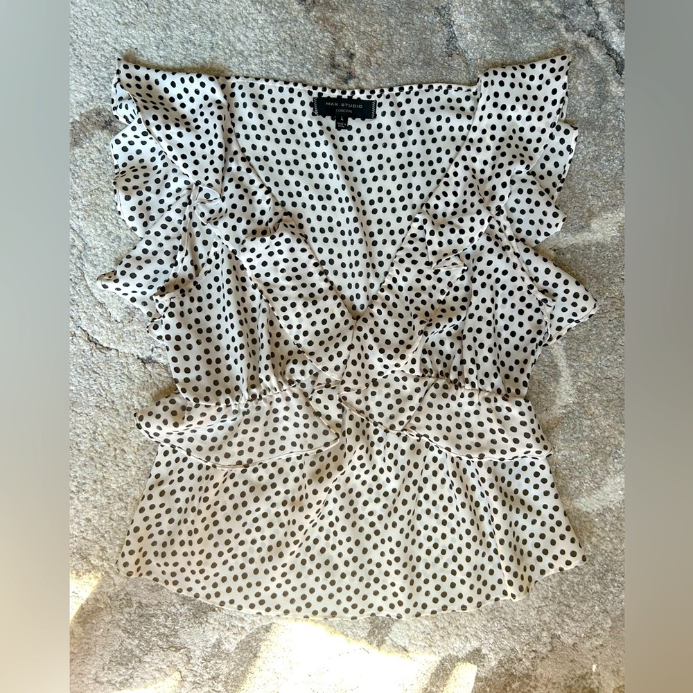 Max studio polka dot blouse